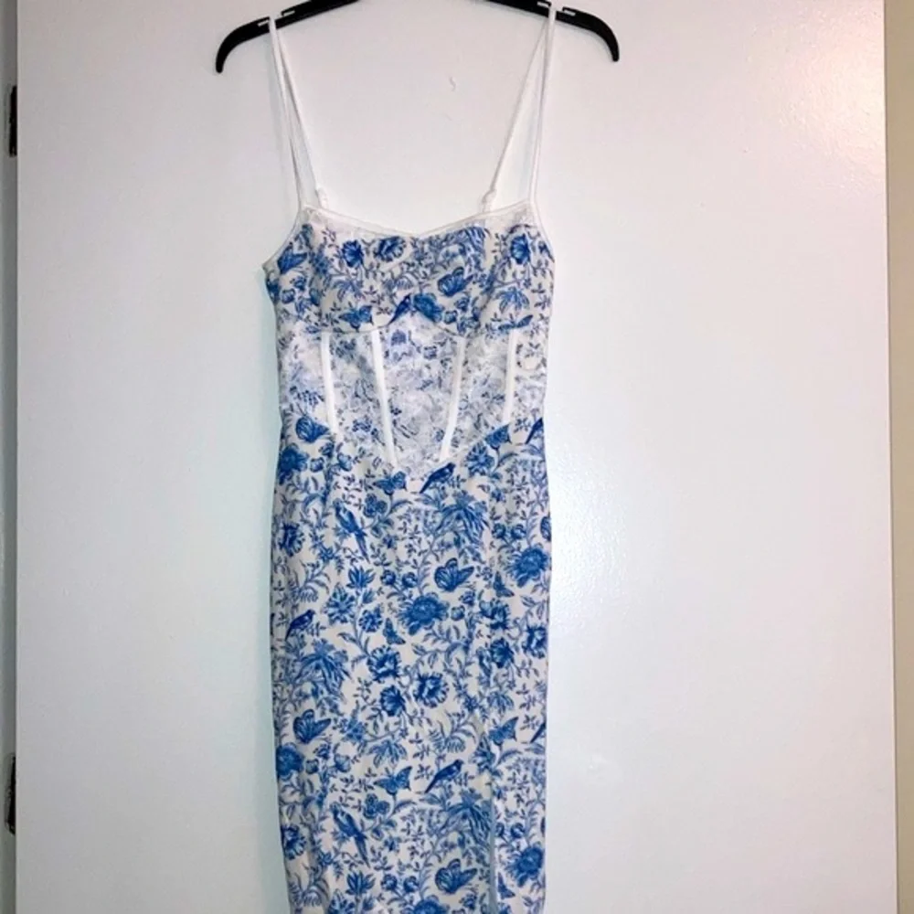 SHEIN MOD | NWT! 👗Floral Print Lace Panel Split Hem Cami Dress XS - Picture 5 of 12